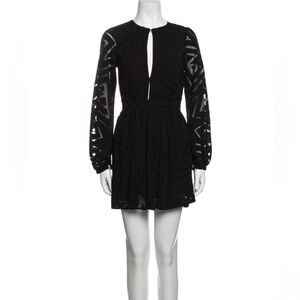 Mara Hoffman Black Sheer Long Sleeve Dress Size 0